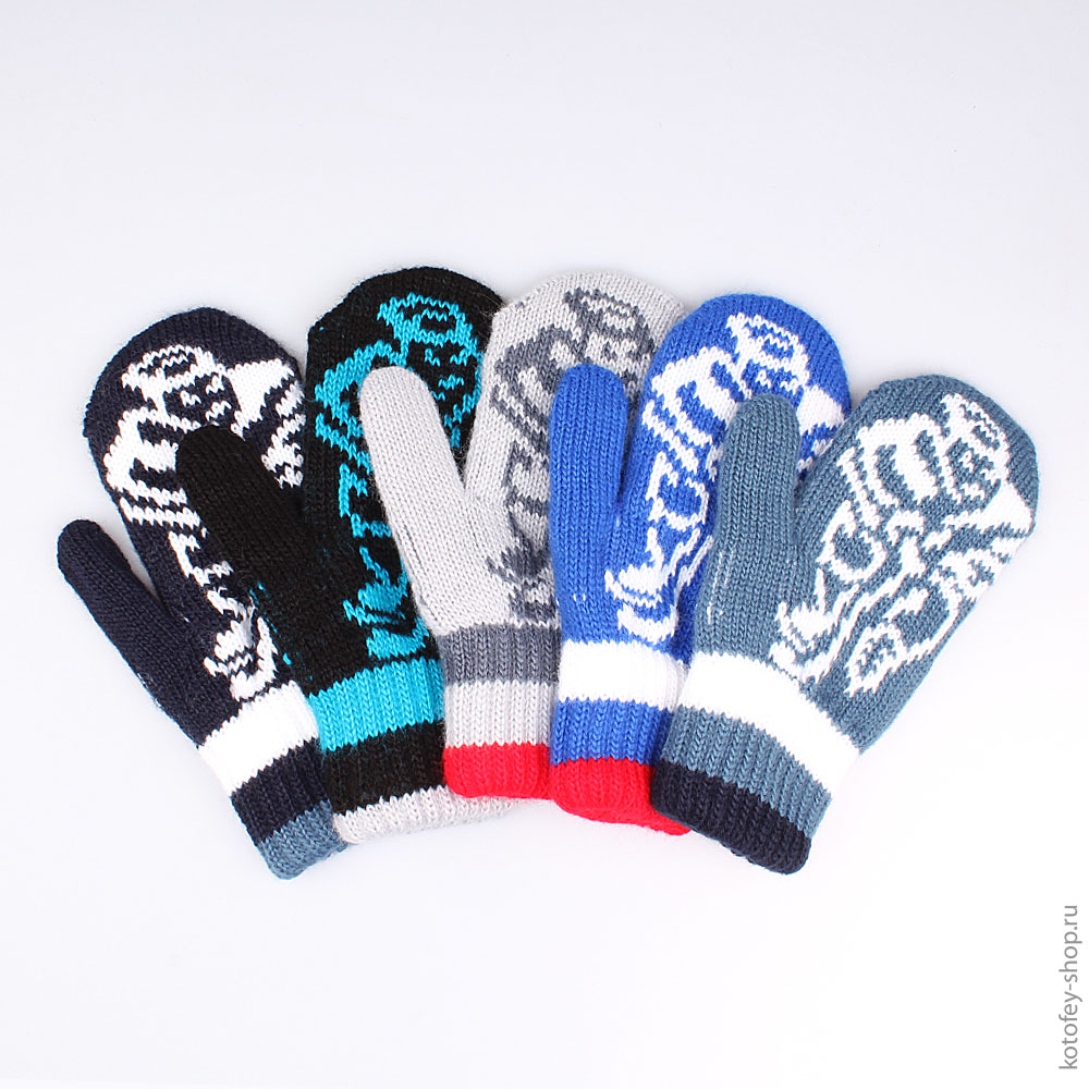 07721029-20 Варежки двухслойные темно-серые, все фото 1