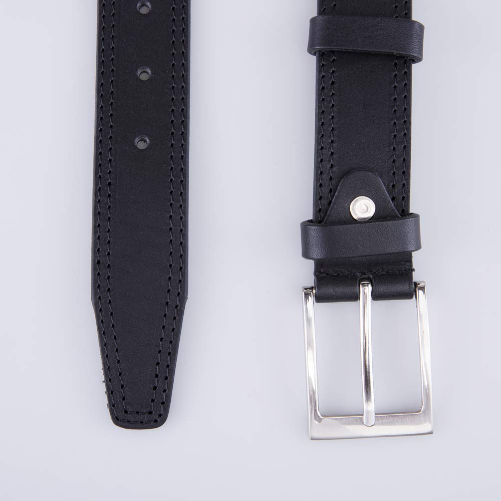 03704020-11 Ремень кожаный для мальчика Черный, все фото 3