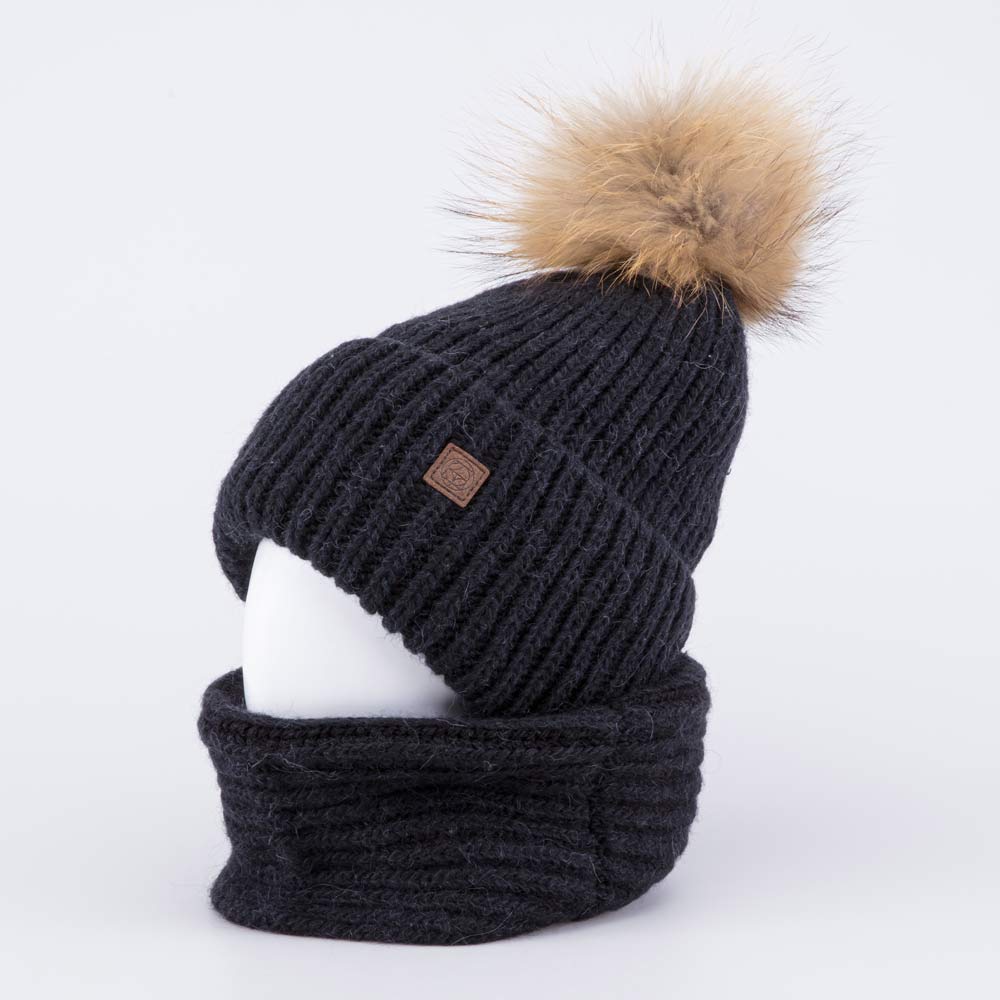 07711578-40 Шапка и снуд черный, все фото 1