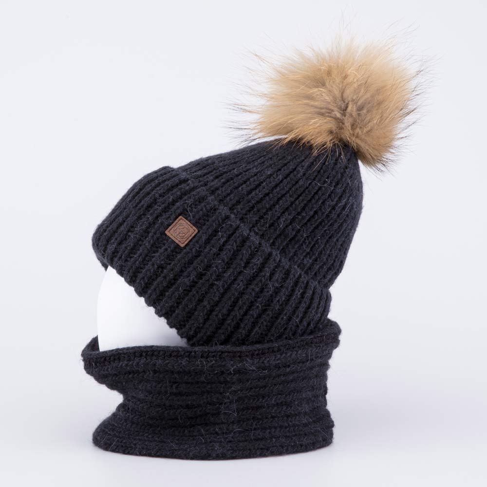 07711578-40 Шапка и снуд черный, все фото 2