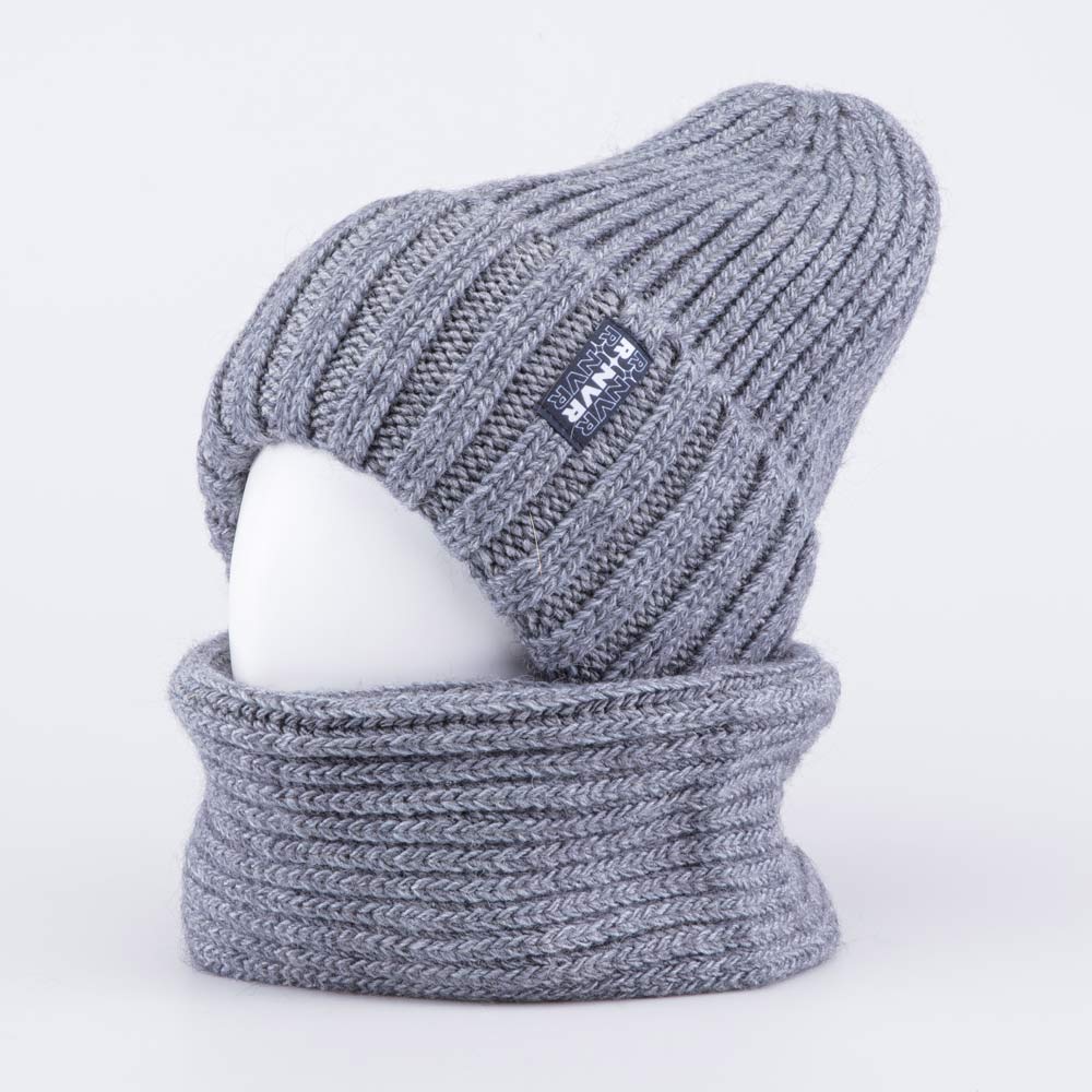 07711579-40 Шапка и снуд серый, все фото 1