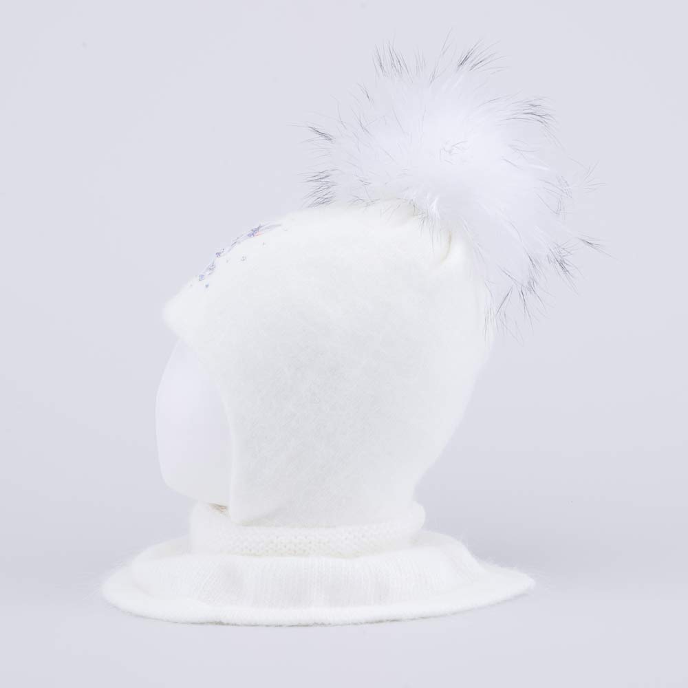 07811561-41 Шапка и снуд Зайка белый, все фото 2