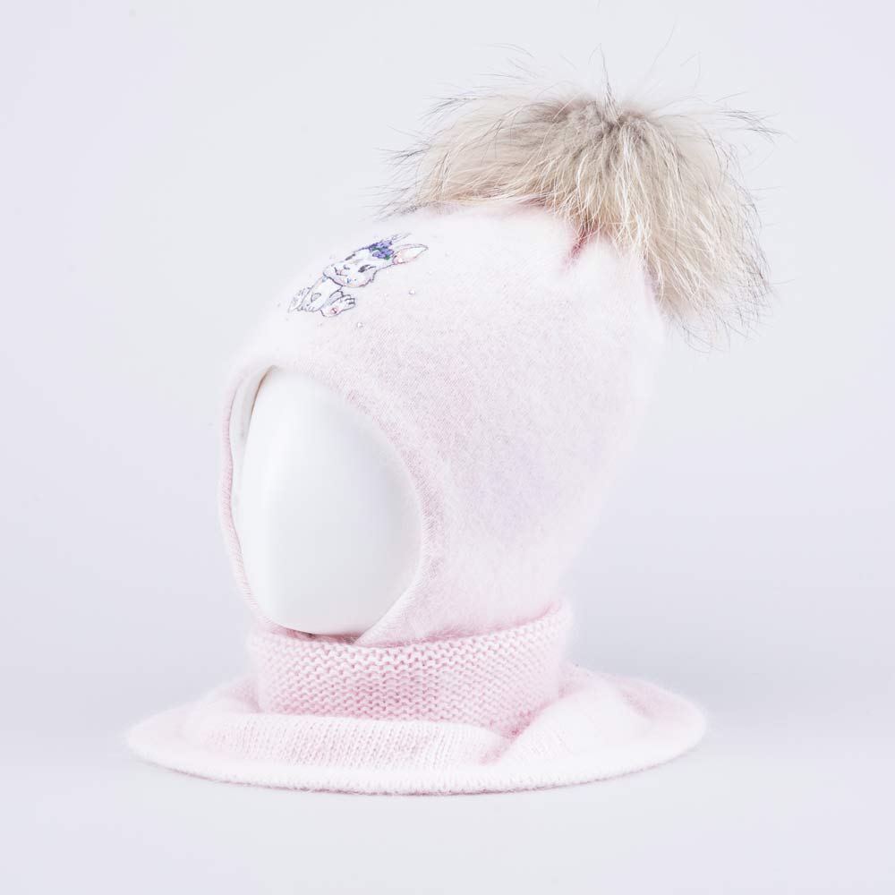 07811561-42 Шапка и снуд Зайка розовый, все фото 1