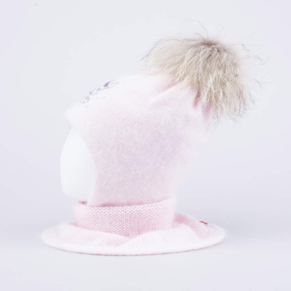 07811561-42 Шапка и снуд Зайка розовый, все фото 2