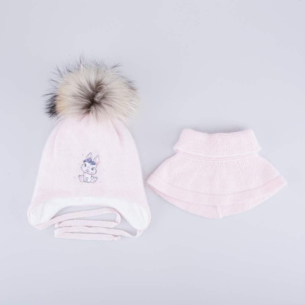 07811561-42 Шапка и снуд Зайка розовый, все фото 4