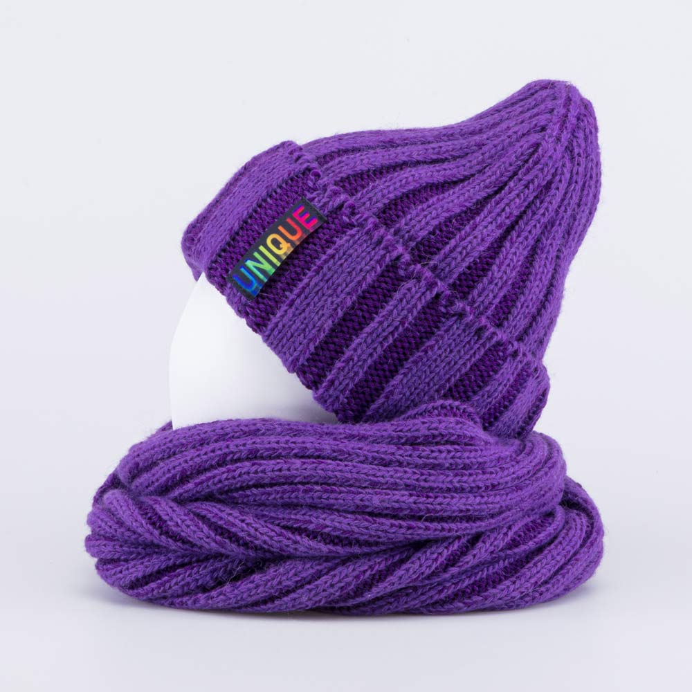 07811571-41 Шапка и снуд фиолетовый, все фото 2