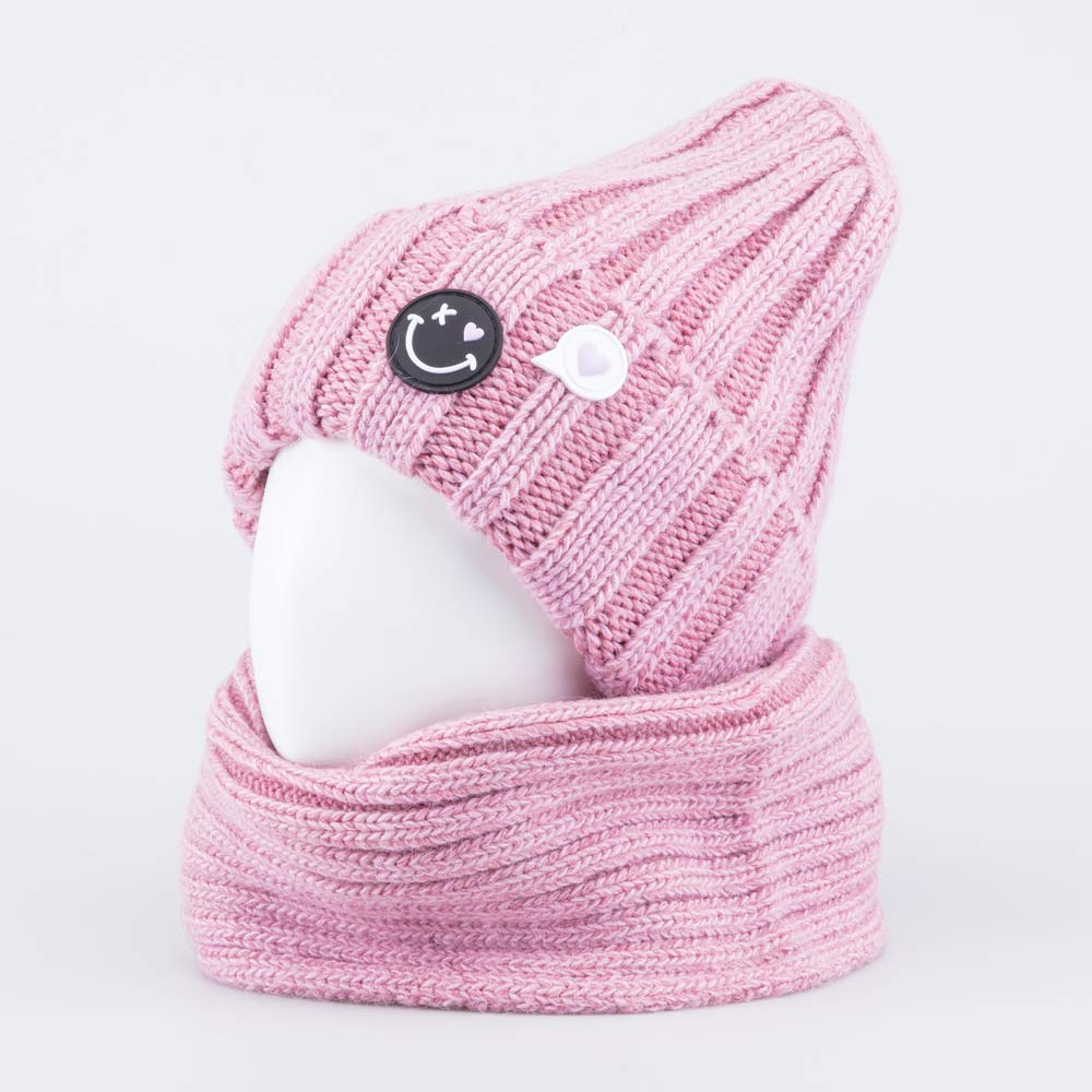 07811571-42 Шапка и снуд розовый, все фото 1