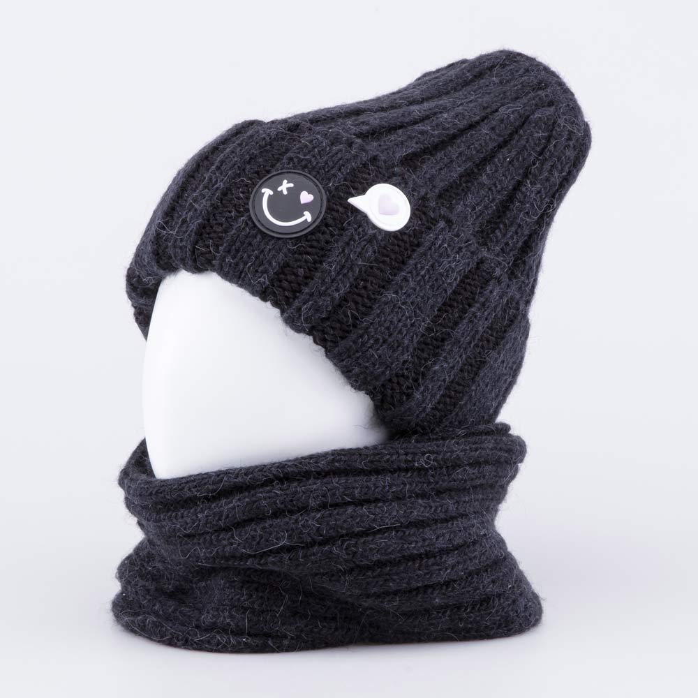 07811571-43 Шапка и снуд черный, все фото 1