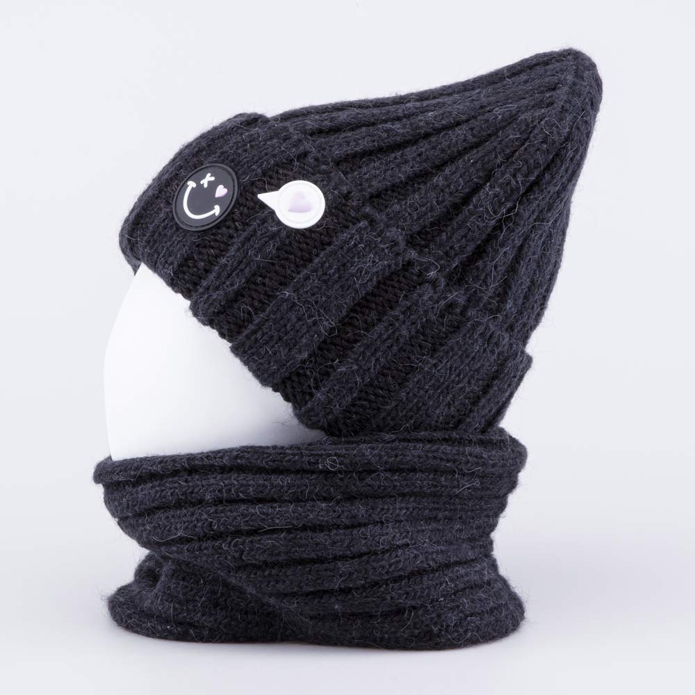 07811571-43 Шапка и снуд черный, все фото 2