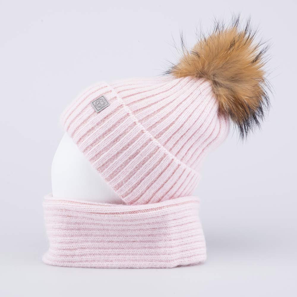 07811577-40 Шапка и снуд розовый, все фото 2