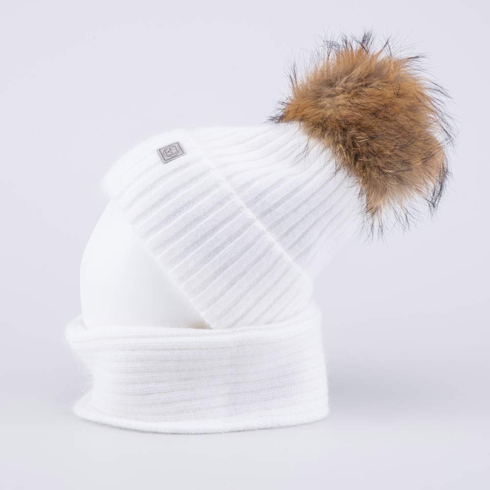 07811577-41 Шапка и снуд белый, все фото 2