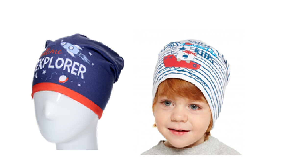 07711121-10 Шапка для мальчика, 80% хлопок, сине-белая, все фото 2