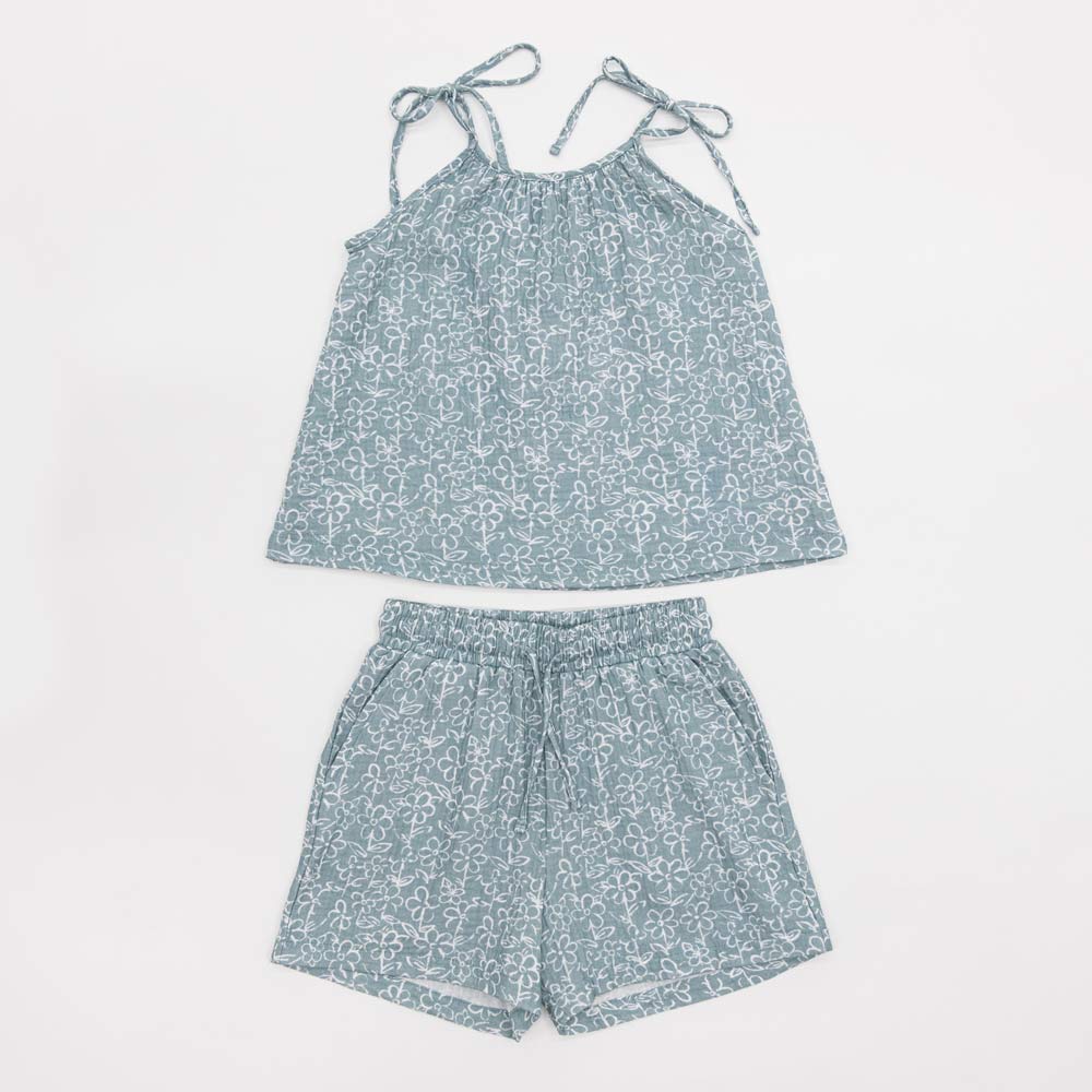 07864088-40 Костюм топ на завязках + шорты мятный, все фото 1