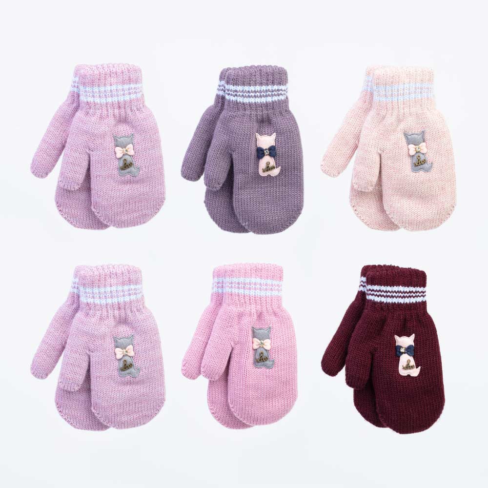 07821158-40 Варежки детские двухслойные т.розовые, все фото 1