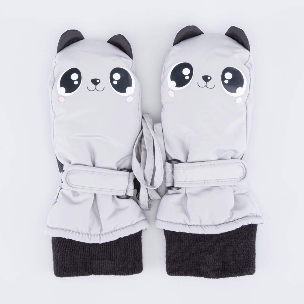 07821147-40 Варежки утепленные Милый котик серый, все фото 1