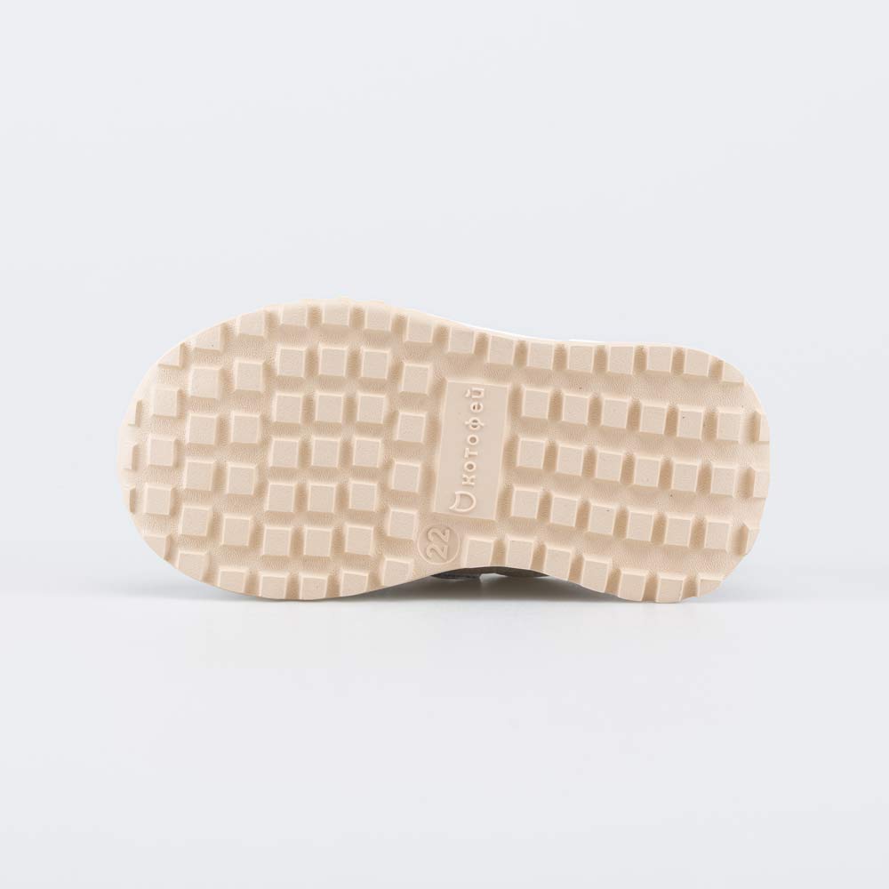 132177-21 Бежевые кожаные полуботинки для девочки , все фото 3