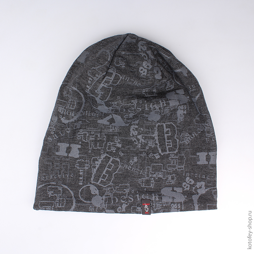 07711054-10 Шапка одинарная темно-серая, все фото 1