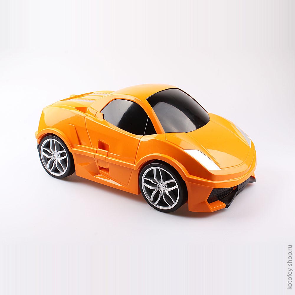 02012002-40 Чемодан-машинка оранжевый, все фото 4