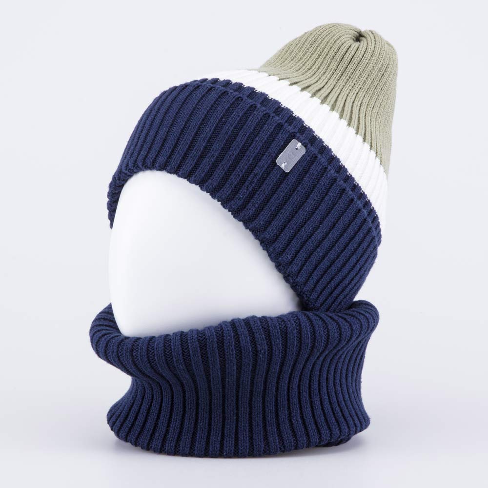 07711925-41 Шапка и снуд темно-синий, все фото 1