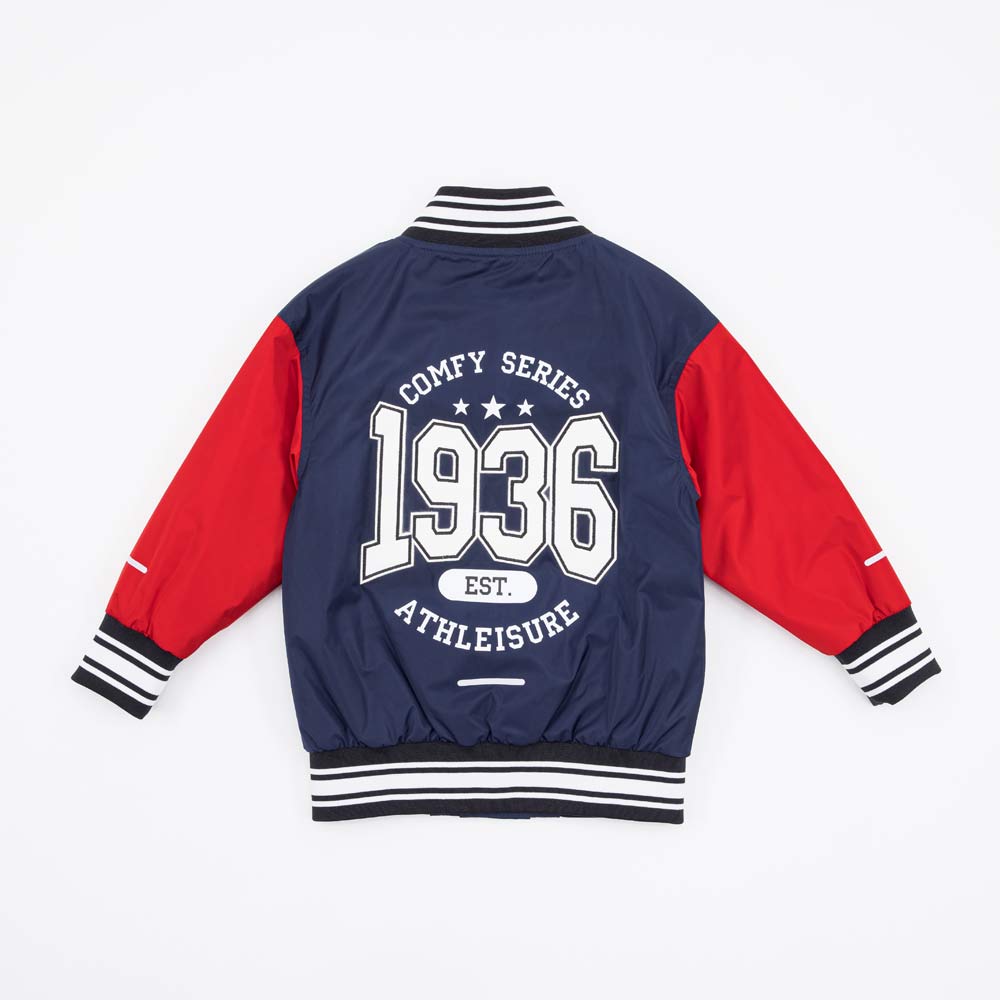 07757053-40 Куртка-бомбер для мальчика синий-красный, все фото 2