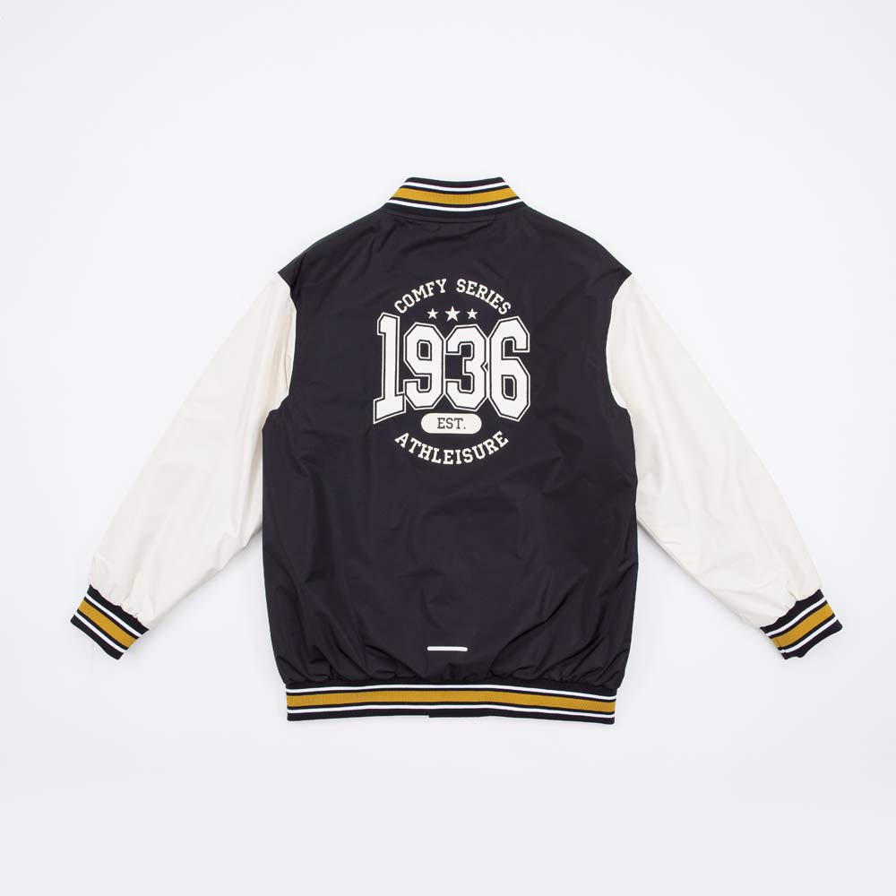 07757053-41 Куртка бомбер для мальчика черный-бежевый, все фото 2