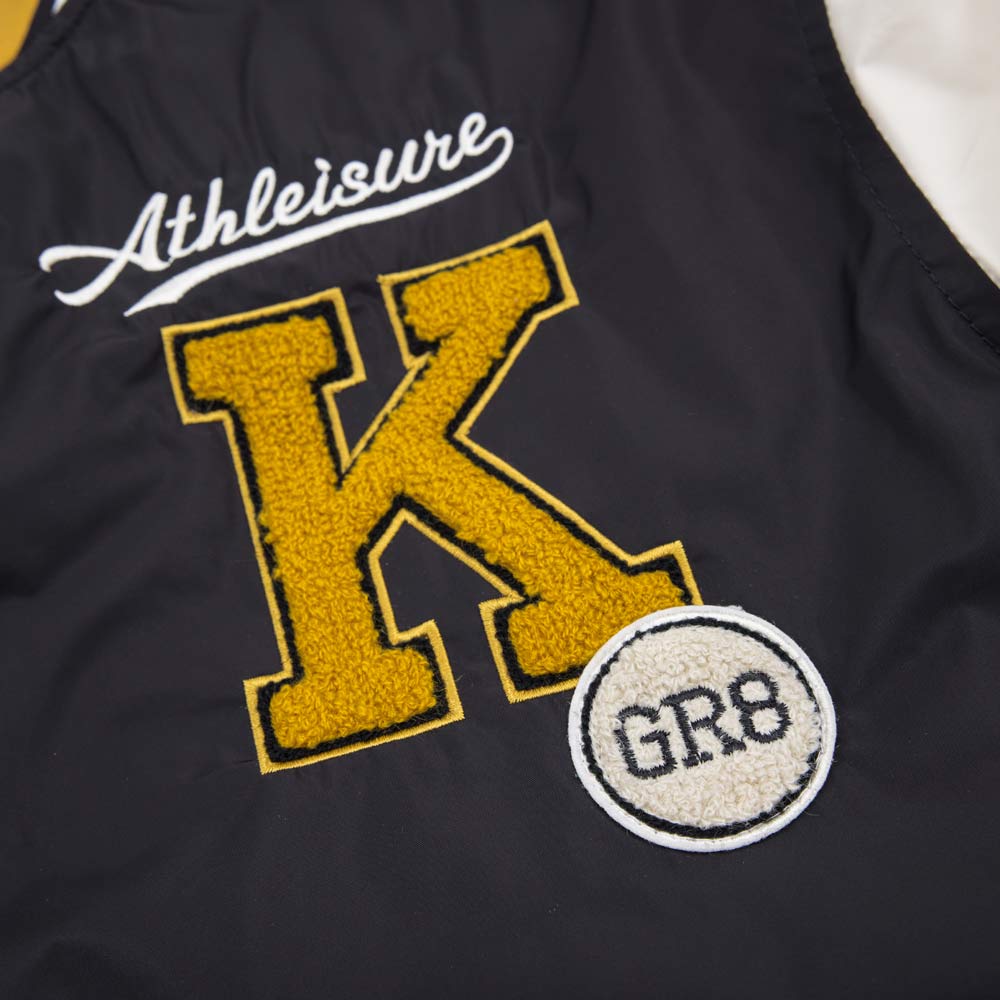 07757053-41 Куртка бомбер для мальчика черный-бежевый, все фото 4