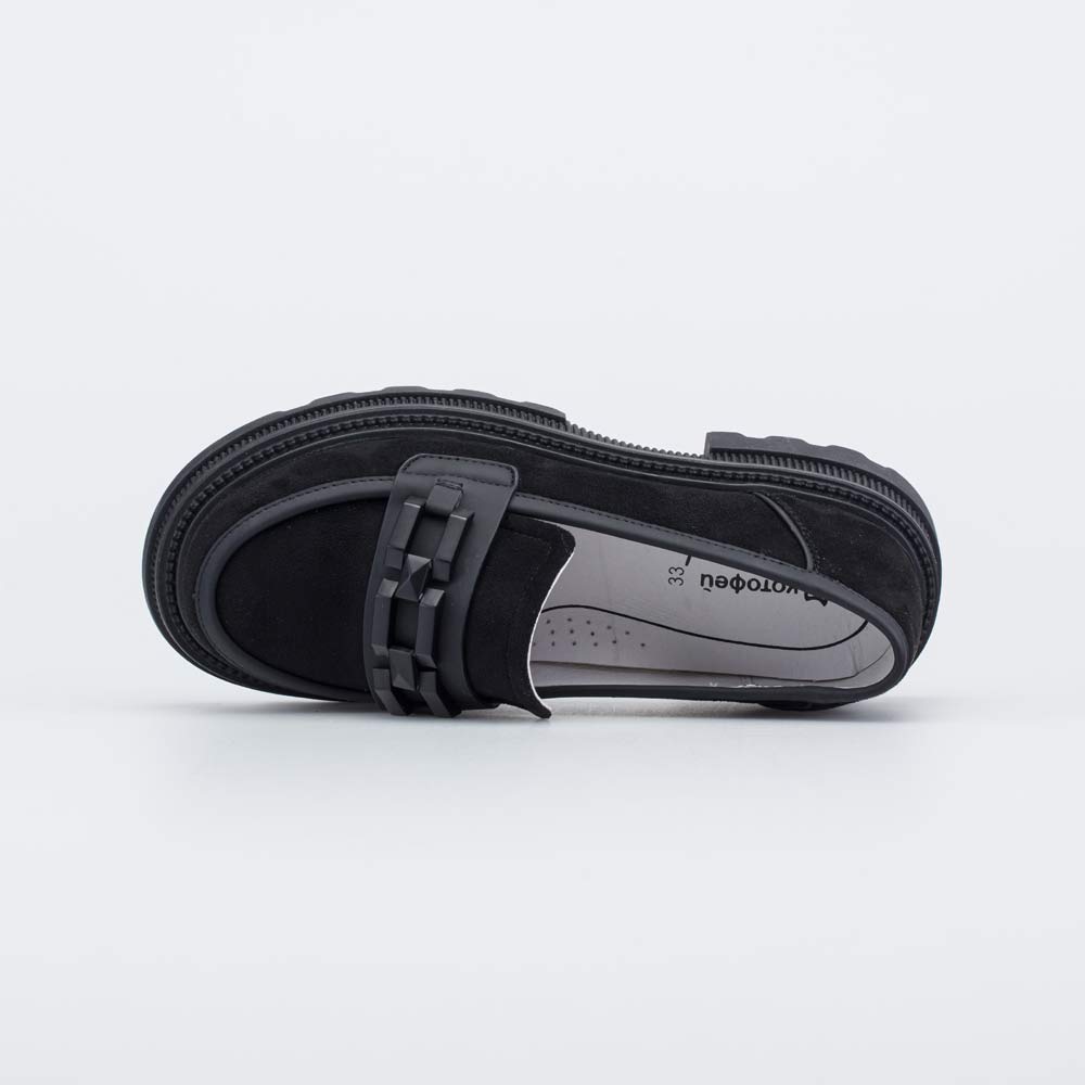 732369-21 Чёрные лоуферы для девочки, все фото 4