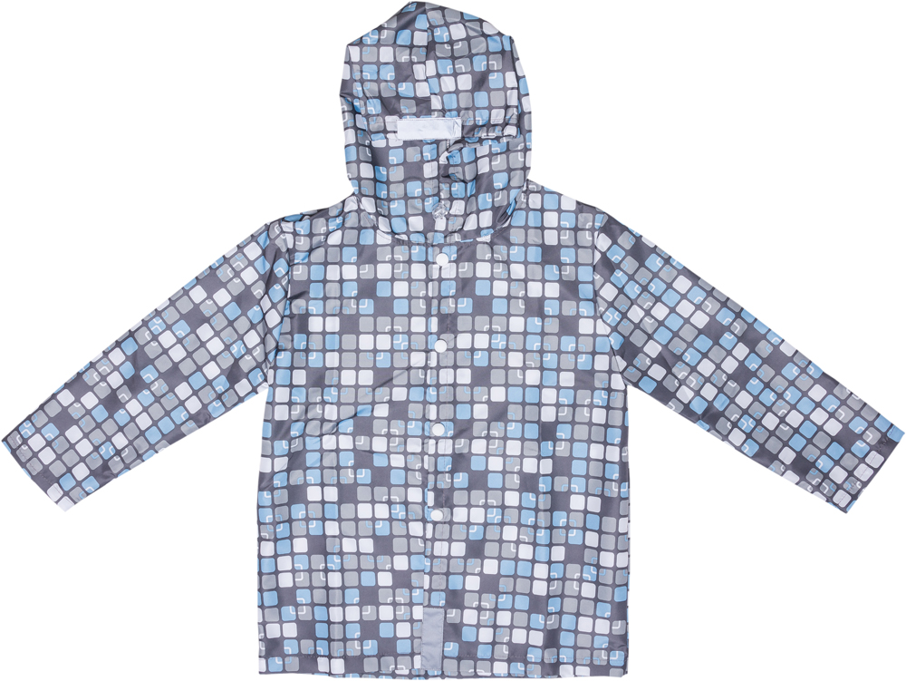 07751021-10 Плащ-дождевик на молнии для мальчика серый, все фото 1