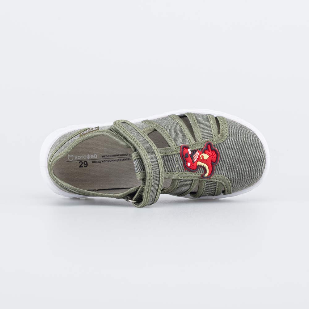 421115-13 Текстильные сандалии для мальчика Веселый динозаврик, все фото 4