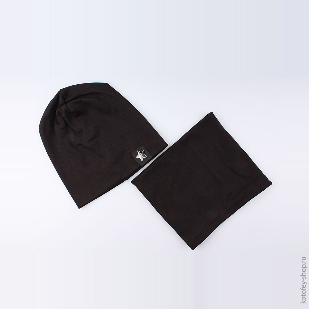 07011072-40 Шапка на весну, 95% хлопок,черная, все фото 1