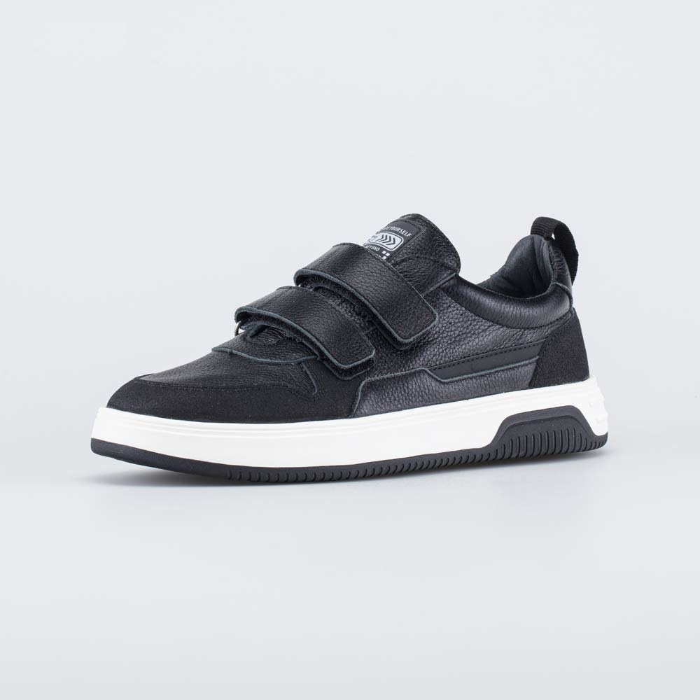 732385-22 Кожаные полуботинки на липучках черный, все фото 1