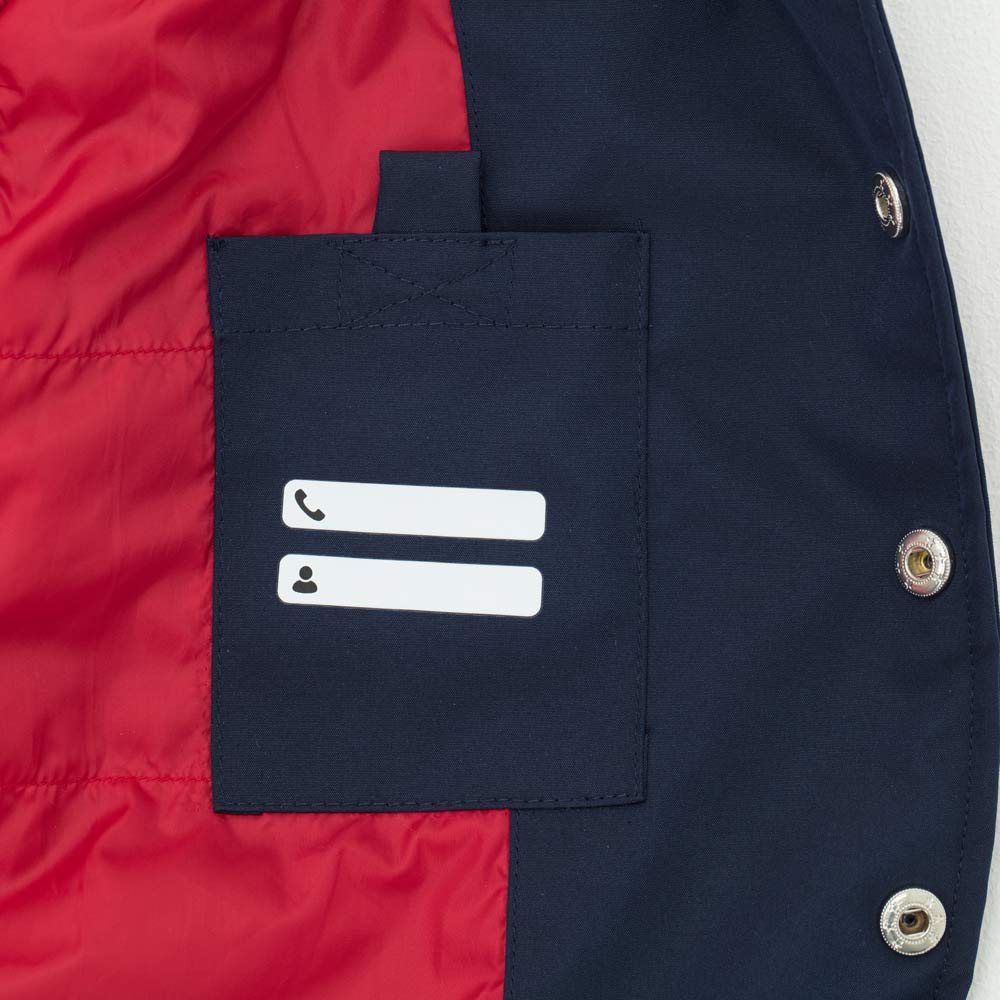 07757044-40 Куртка-бомбер утепленная детская син-кра, все фото 4