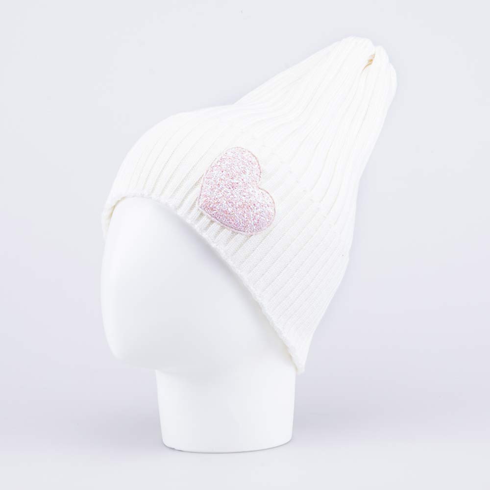 07811616-40 Шапка вязаная с подворотом беж-белая, все фото 1