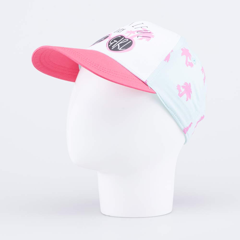 07809009-40 Кепка-бейсболка Пальмы белый-розовый, все фото 1