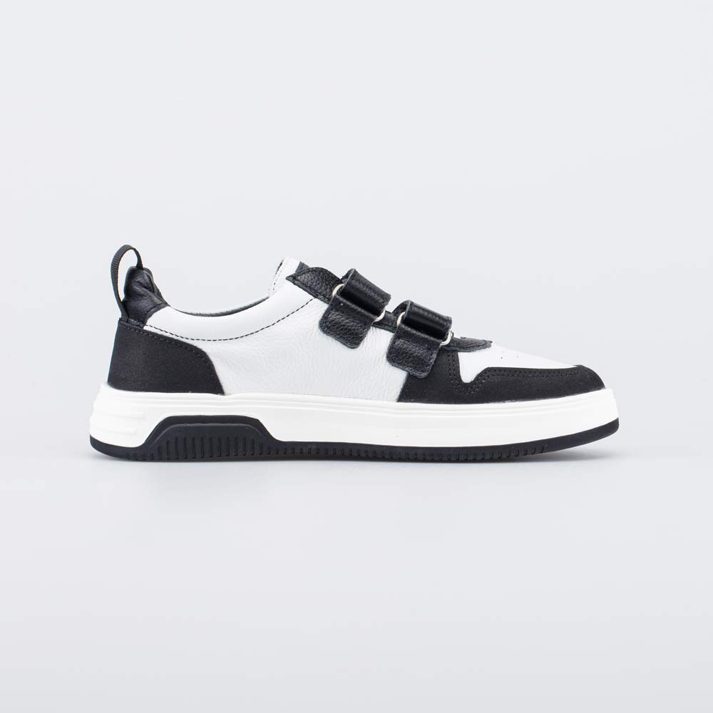 732385-23 Кожаные полуботинки на липучках черно-белый, все фото 2