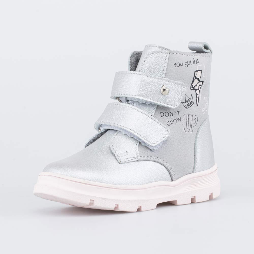 152351-31 Утепленные ботинки на липучках DGU серый, все фото 1