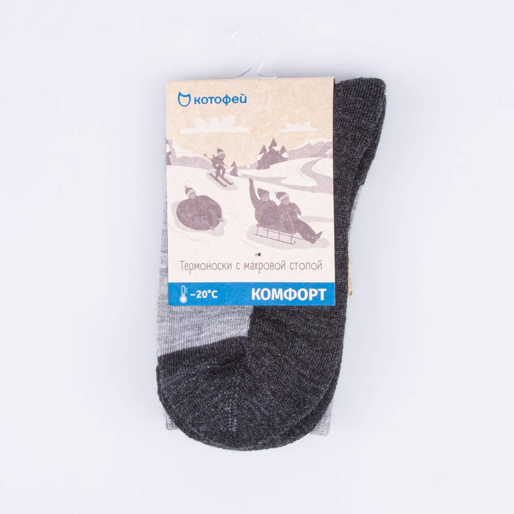 07742291-41 Термоноски Котофей Комфорт светло-серый, все фото 3