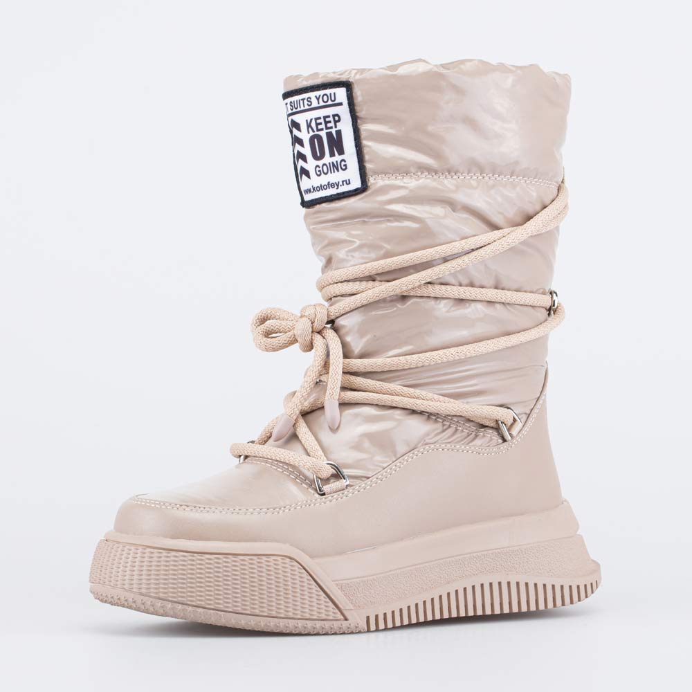 664145-42 Сапоги-дутики для девочки-подростка бежевый, все фото 1