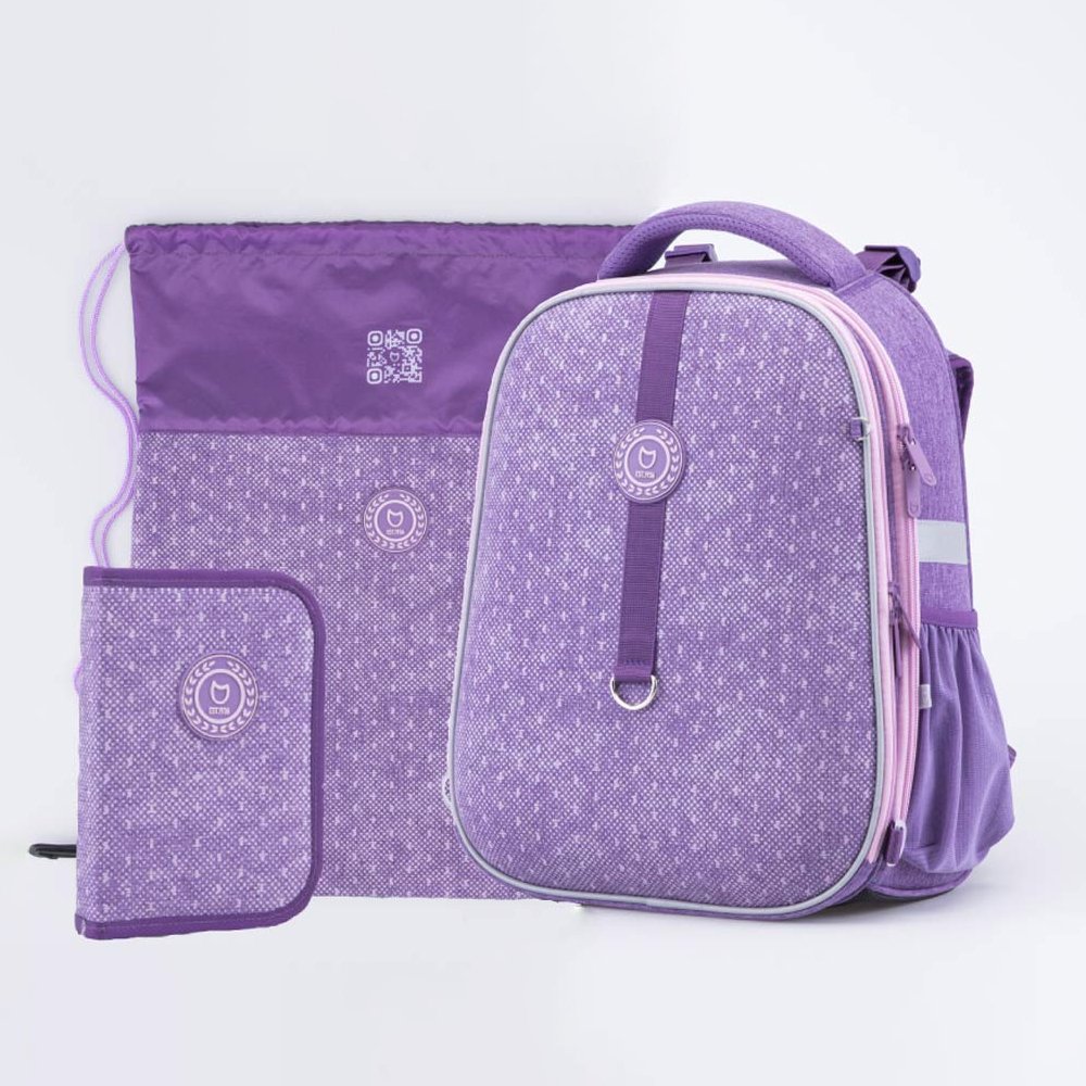 02817327-40 Школьный набор Формованный рюкзак, Мешок для сменной обуви, Пенал фиолетов., все фото 1