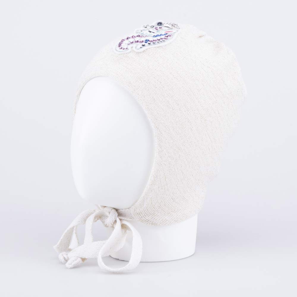 07811665-40 Шапка детская с завязками бежевый, все фото 1