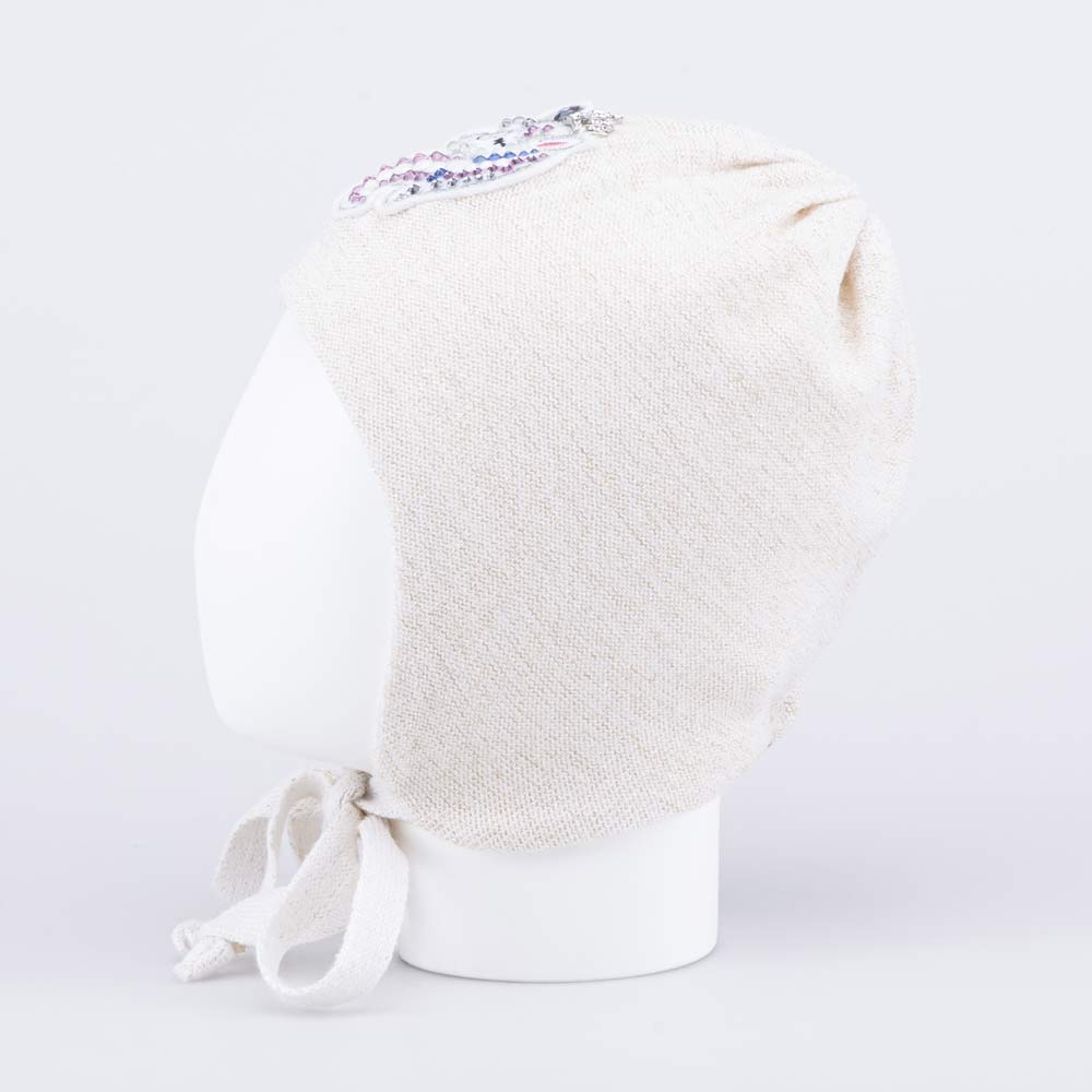 07811665-40 Шапка детская с завязками бежевый, все фото 2