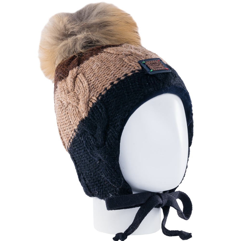 41891D-98 Шапка для мальчика шерстяная коричневая, все фото 1