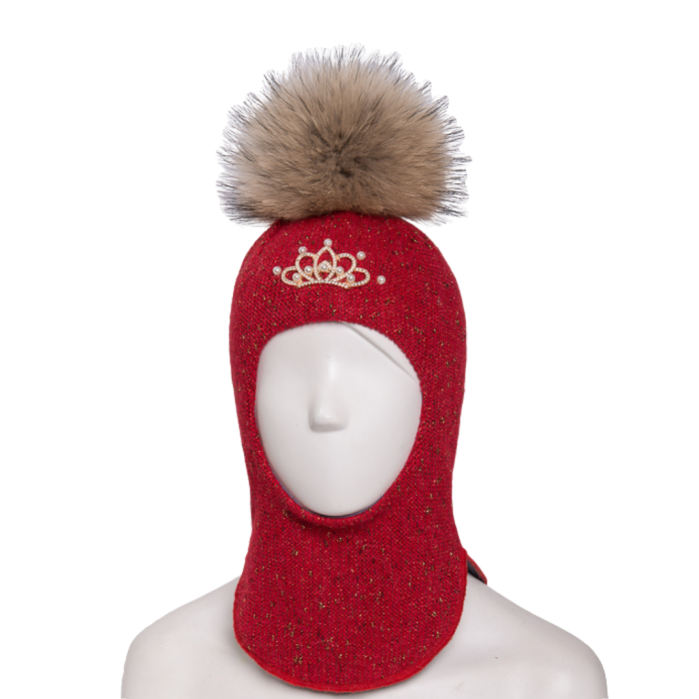 42158D-25 Зимний шлем для девочки, красный, все фото 1