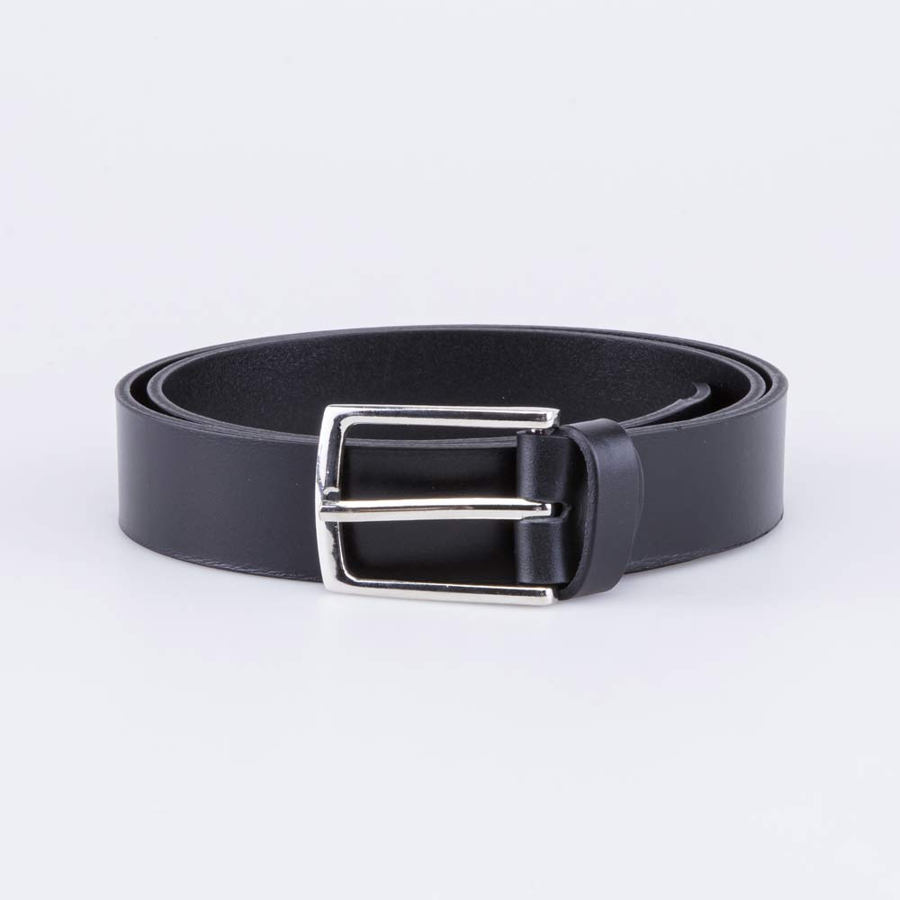 03704028-30 Гладкий кожаный черный ремень, все фото 1