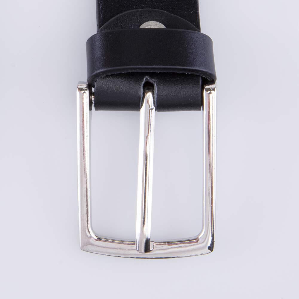 03704028-30 Гладкий кожаный черный ремень, все фото 5
