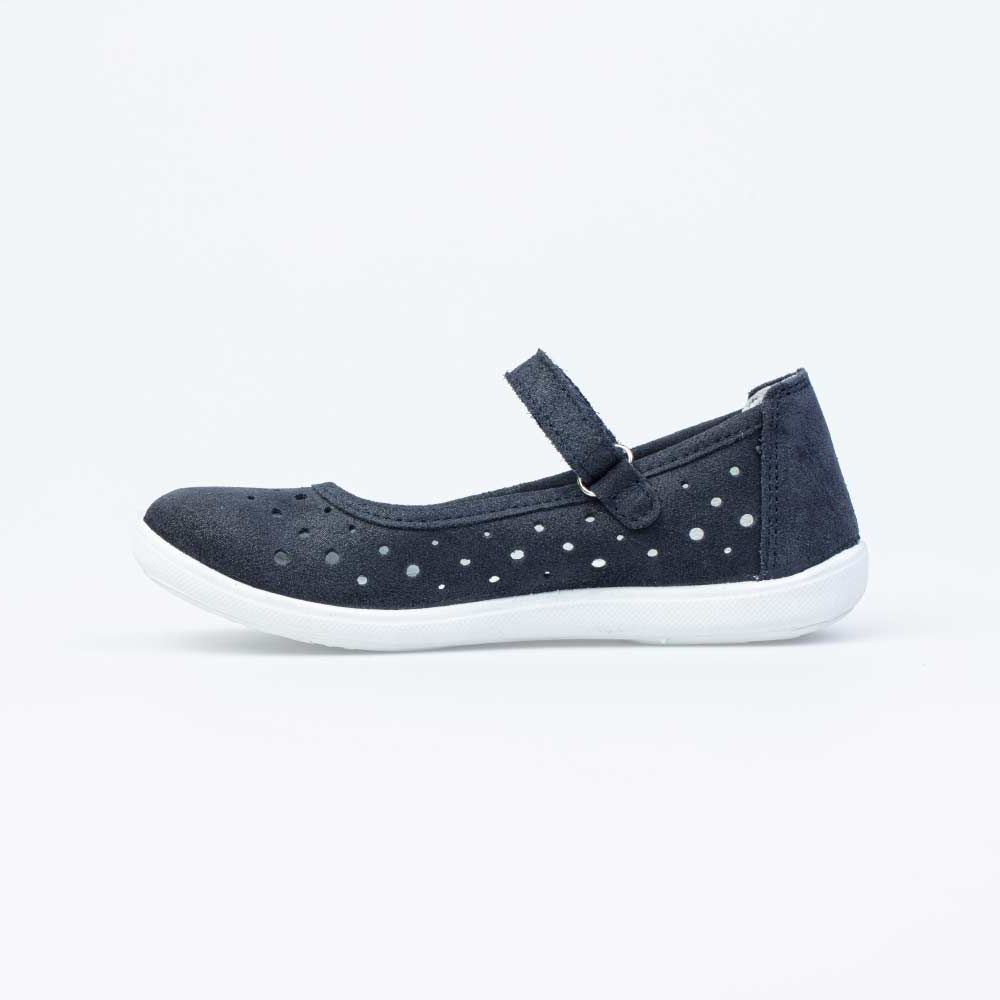 532234-23 Туфли-балетки для девочки синий велюр, все фото 2