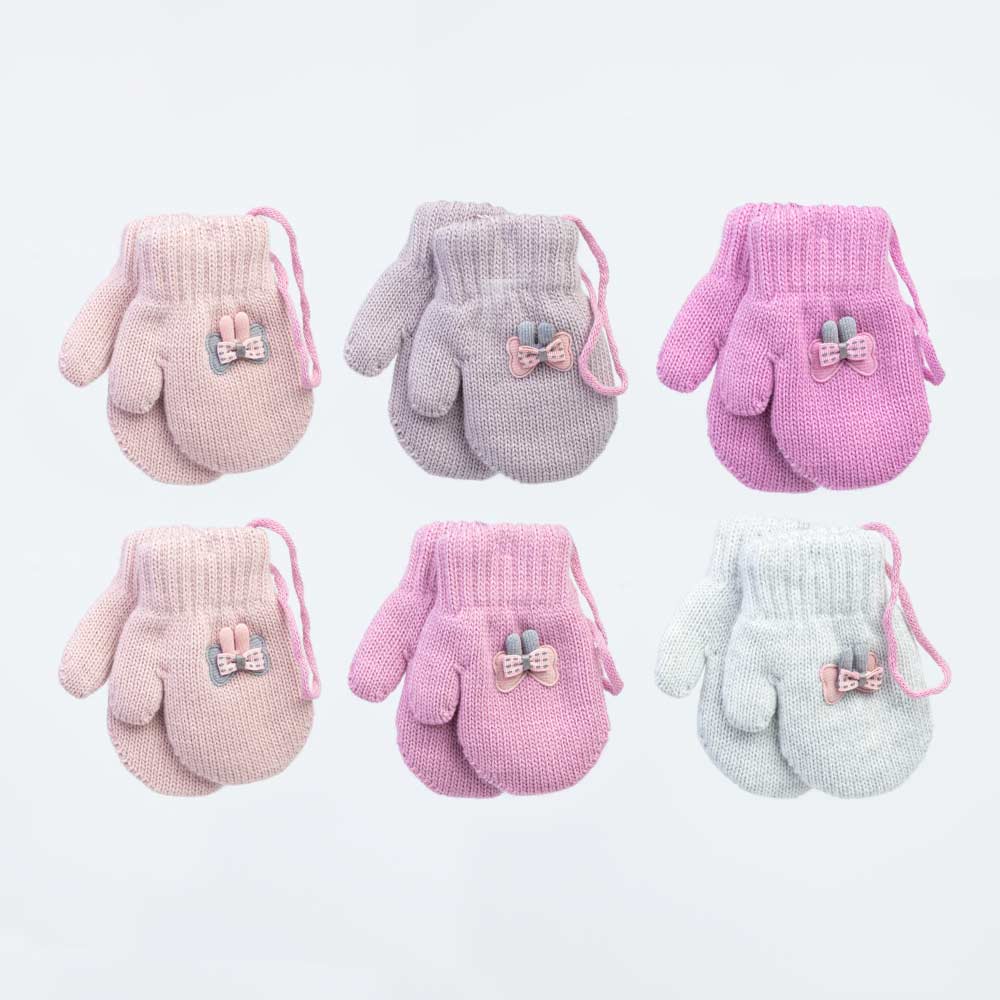 07821154-40 Варежки детские двухслойные т.розовые, все фото 1