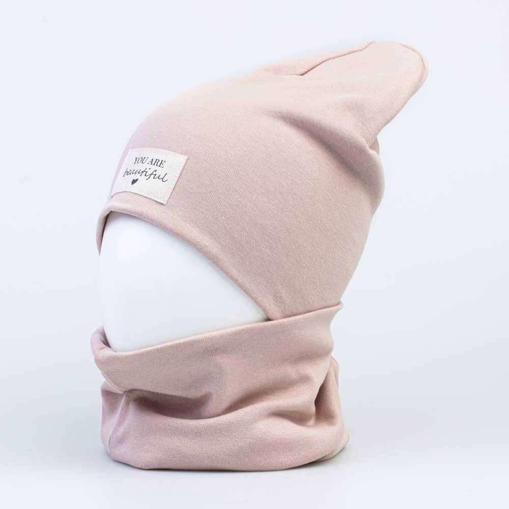 07811269-40 Хлопковая шапка со снудом Бежевый, все фото 1