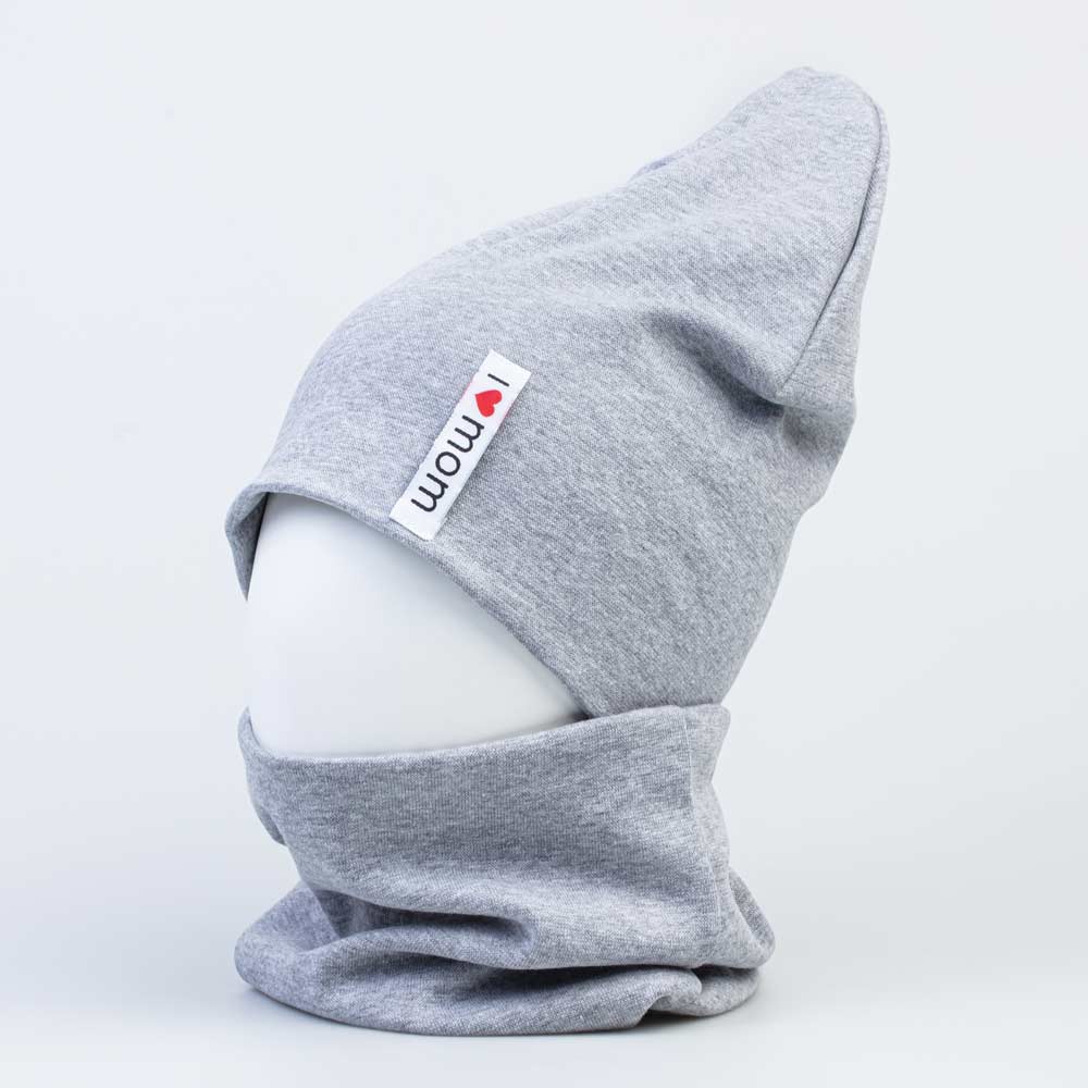 07811274-40 Хлопковая шапка и снуд Серый, все фото 1