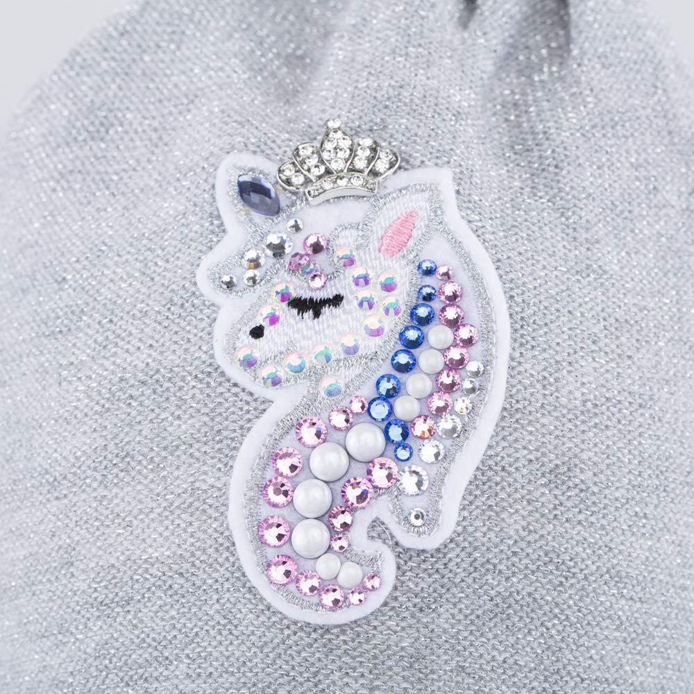 07811663-40 Тонкая шапка на весну/осень Единорог серебристый, все фото 3